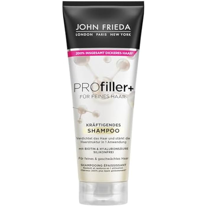 John Frieda Profiller+ Shampoo – Content: 250 ml – Hair Type: Fine, Weakened – Strengthens the Hair Structure in One Application – Silicone-Free - Image 1